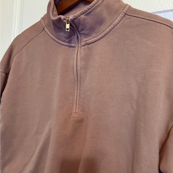 PINK Victoria's Secret Taupe Quarter-Zip Sweatshirt - Picture 3 of 7